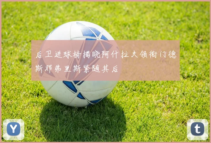 后卫进球榜揭晓阿什拉夫领衔门德斯邓弗里斯紧随其后